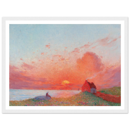 Sunset, near Le Croisic Art Print | Ferdinand du Puigaudeau - Framed Poster - 30x40 cm / 12x16″ - Black frame