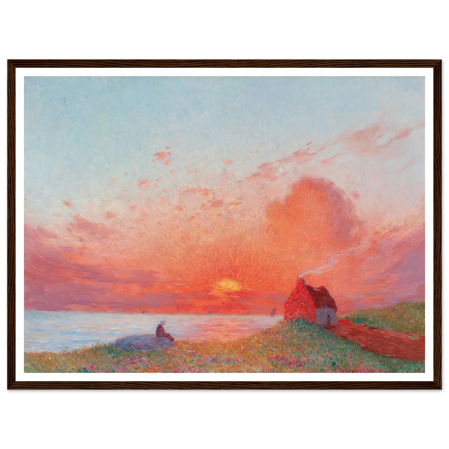 Sunset, near Le Croisic Art Print | Ferdinand du Puigaudeau - Framed Poster - 30x40 cm / 12x16″ - Black frame