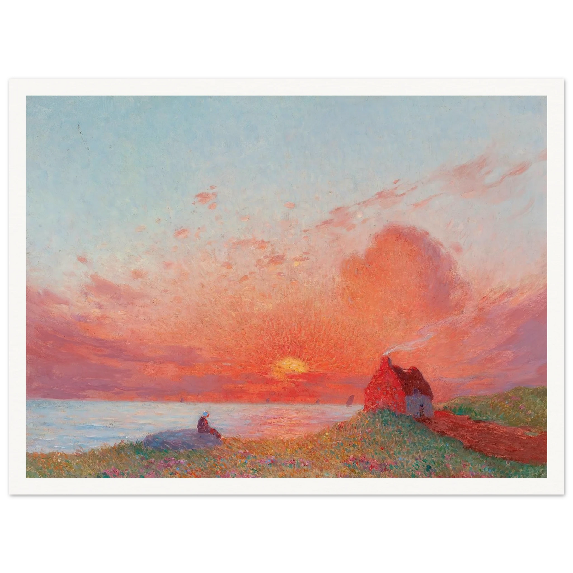 Sunset, near Le Croisic Art Print | Ferdinand du Puigaudeau