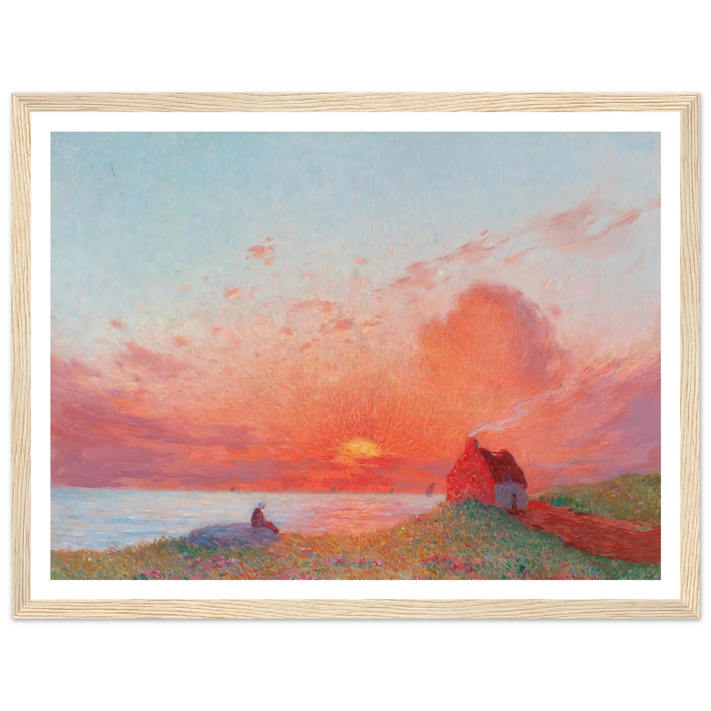 Sunset, near Le Croisic Art Print | Ferdinand du Puigaudeau - Framed Poster - 30x40 cm / 12x16″ - Black frame