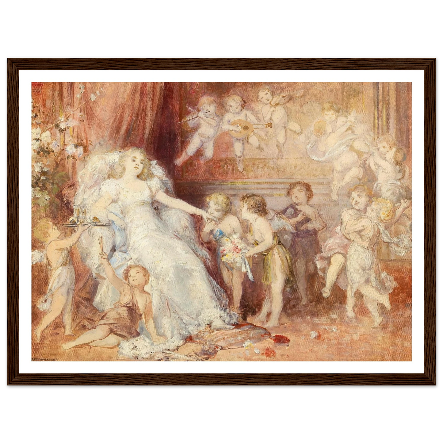 Surrounded by Angels Art Print | Carl Schweninger Jr - Framed Poster - 30x40 cm / 12x16″ - Black frame