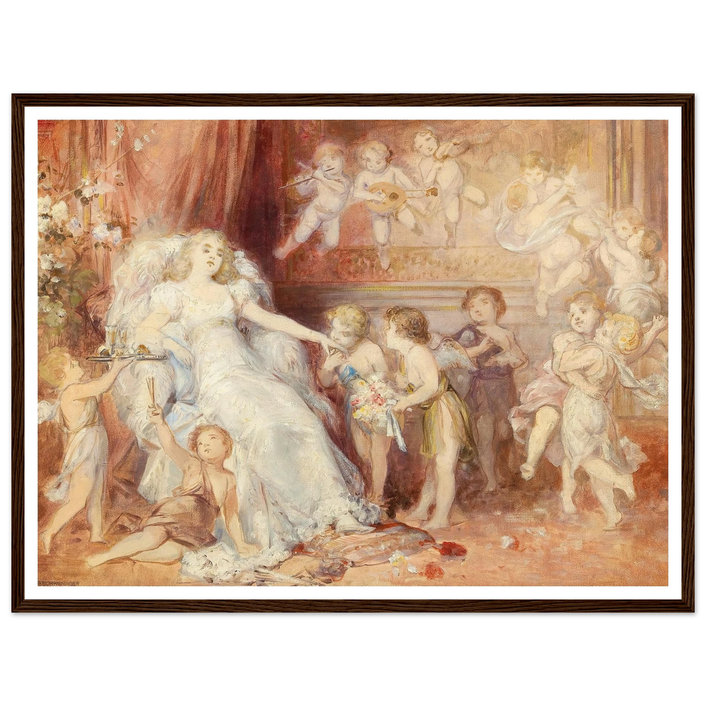 Surrounded by Angels Art Print | Carl Schweninger Jr - Framed Poster - 30x40 cm / 12x16″ - Black frame