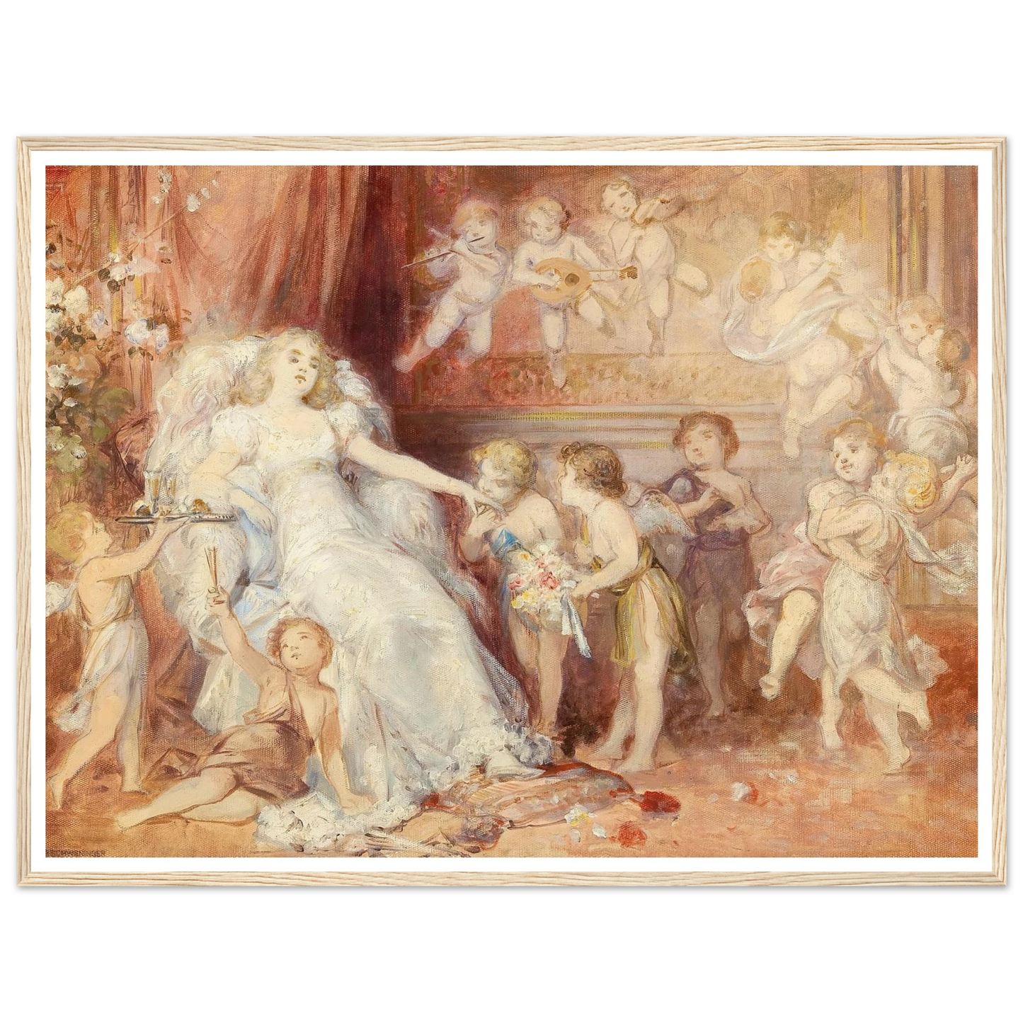 Surrounded by Angels Art Print | Carl Schweninger Jr - Framed Poster - 30x40 cm / 12x16″ - Black frame