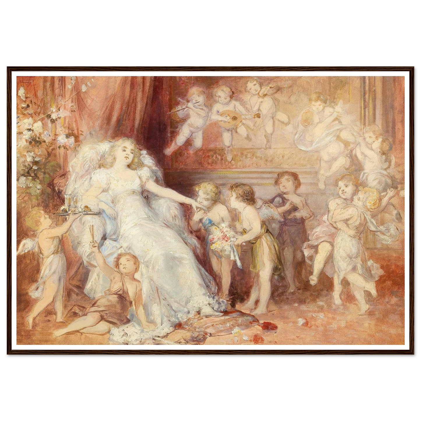 Surrounded by Angels Art Print | Carl Schweninger Jr - Framed Poster - 30x40 cm / 12x16″ - Black frame