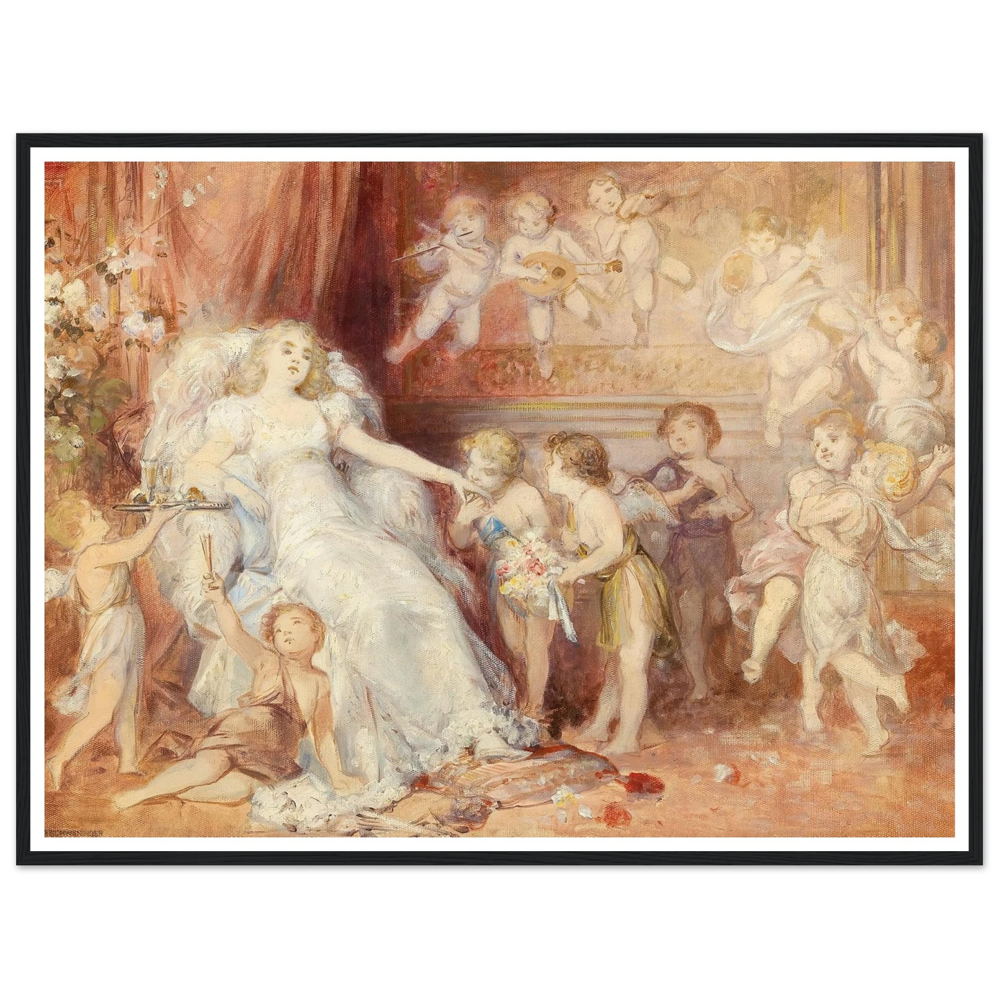 Surrounded by Angels Art Print | Carl Schweninger Jr - Framed Poster - 30x40 cm / 12x16″ - Black frame