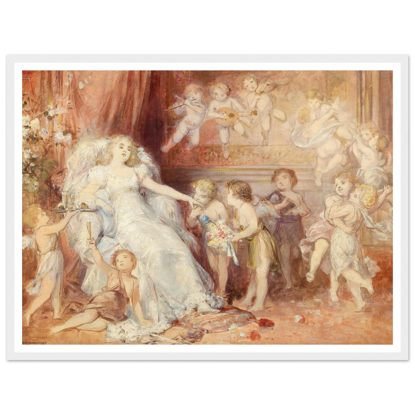 Surrounded by Angels Art Print | Carl Schweninger Jr - Framed Poster - 30x40 cm / 12x16″ - Black frame