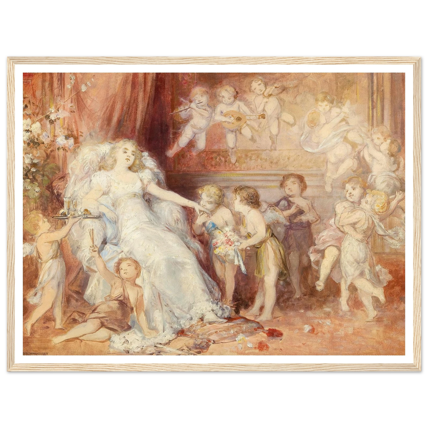 Surrounded by Angels Art Print | Carl Schweninger Jr - Framed Poster - 30x40 cm / 12x16″ - Black frame