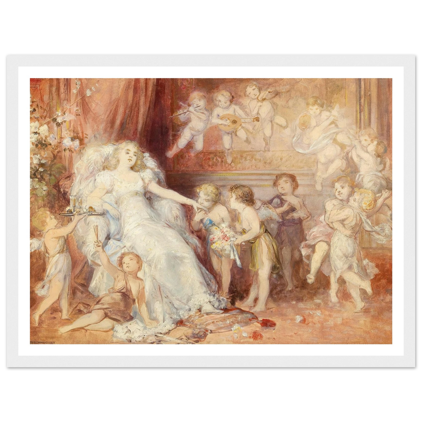 Surrounded by Angels Art Print | Carl Schweninger Jr - Framed Poster - 30x40 cm / 12x16″ - Black frame