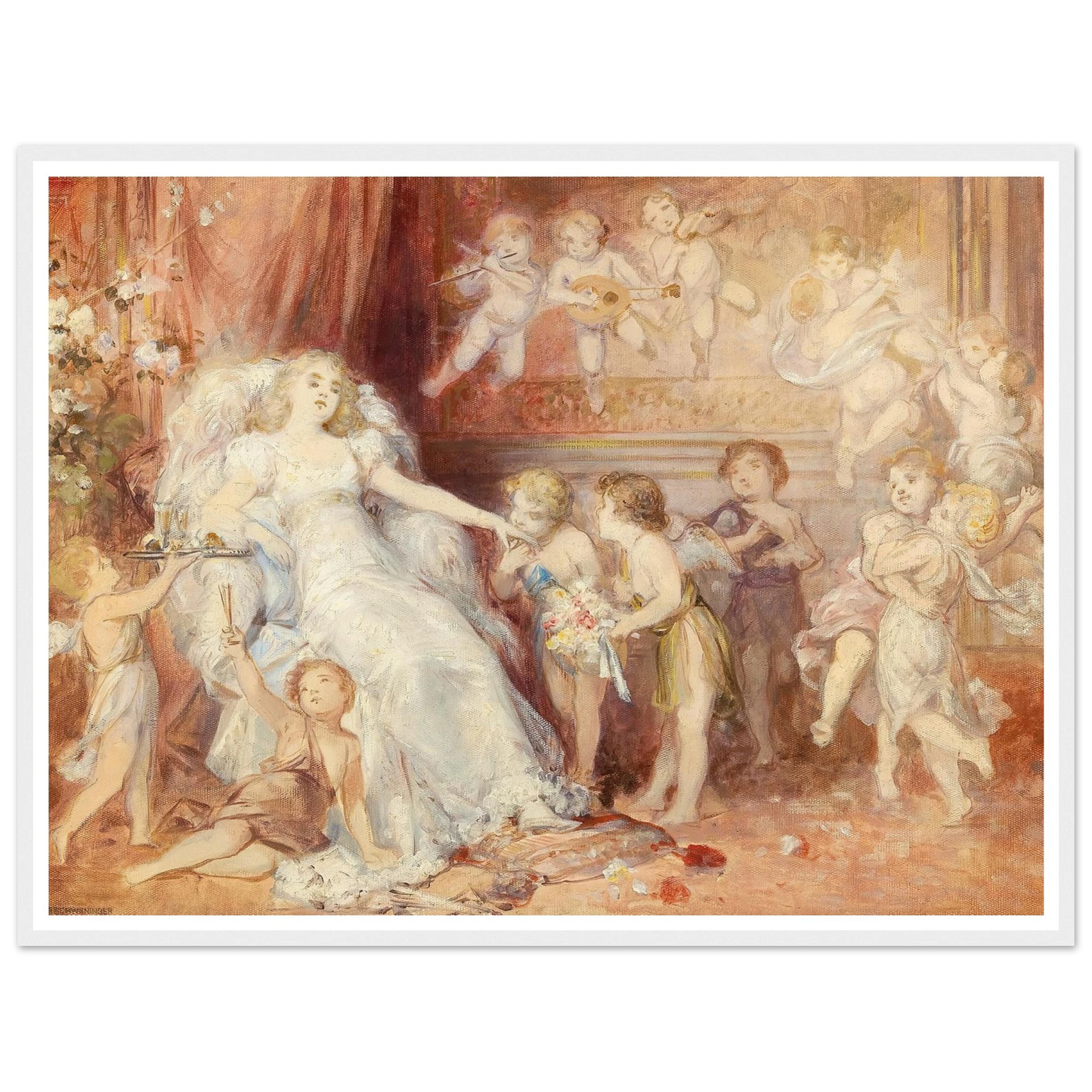 Surrounded by Angels Art Print | Carl Schweninger Jr - Framed Poster - 30x40 cm / 12x16″ - Black frame