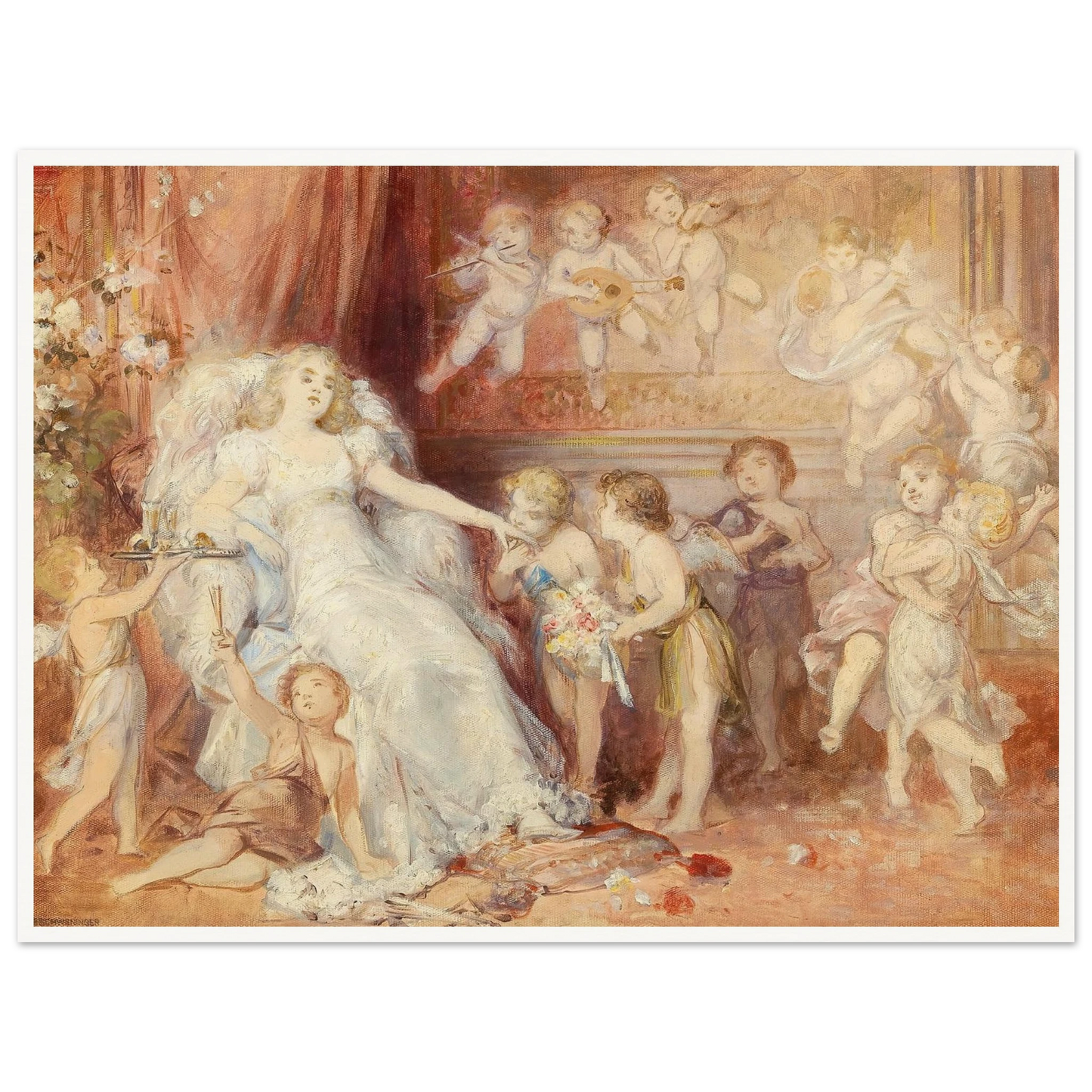 Surrounded by Angels Art Print | Carl Schweninger Jr - Framed Poster - 30x40 cm / 12x16″ - Black frame