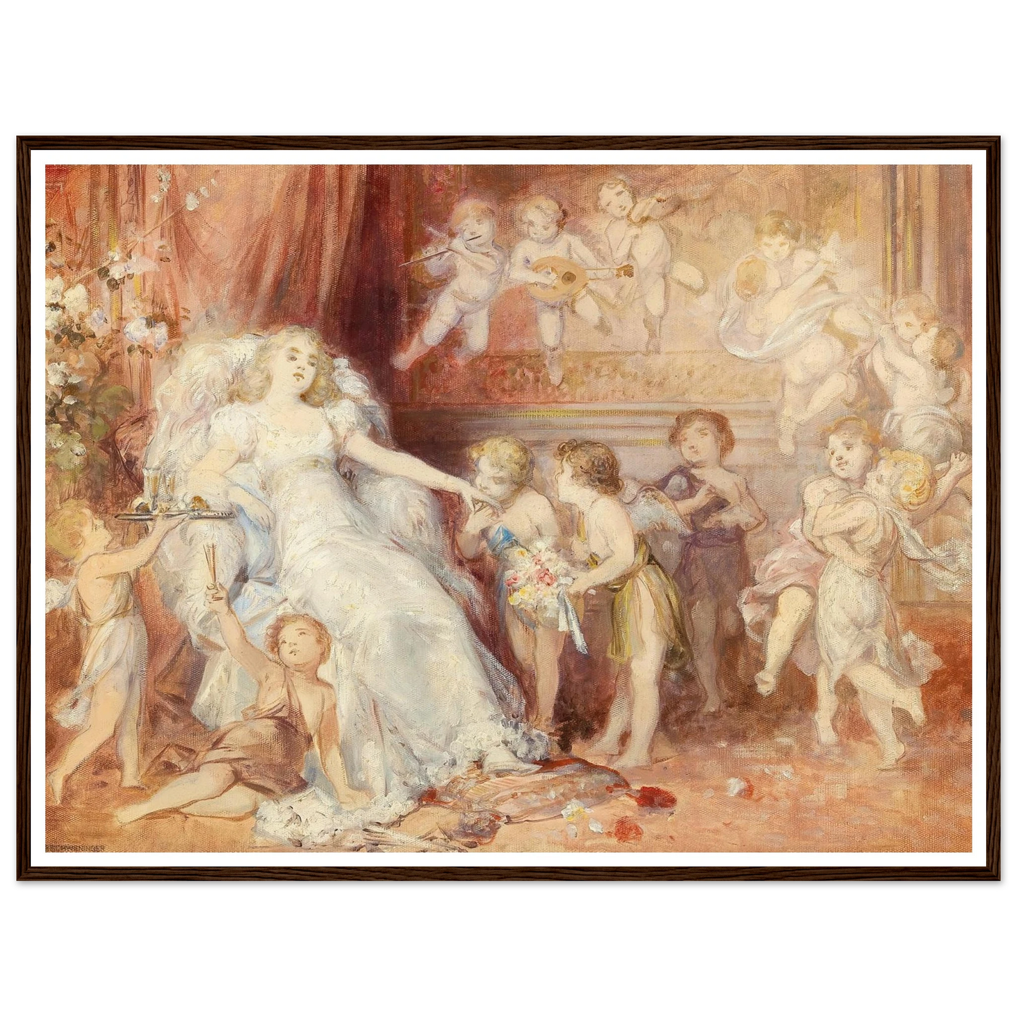 Surrounded by Angels Art Print | Carl Schweninger Jr - Framed Poster - 30x40 cm / 12x16″ - Black frame