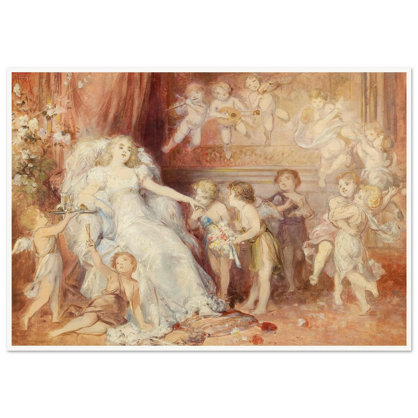 Surrounded by Angels Art Print | Carl Schweninger Jr - Framed Poster - 30x40 cm / 12x16″ - Black frame