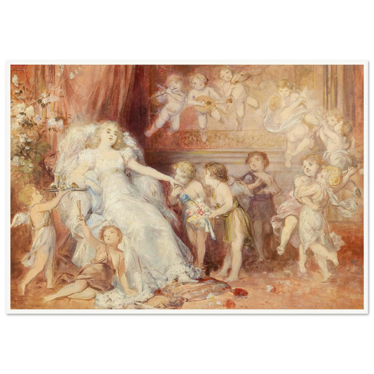 Surrounded by Angels Art Print | Carl Schweninger Jr - Framed Poster - 30x40 cm / 12x16″ - Black frame