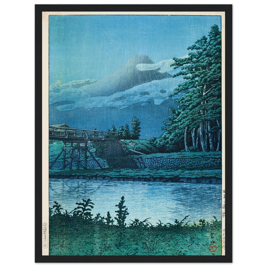 Tago no ura hashi (Tagonoura Bridge) (1930) Art Print | Kawase Hasui - Framed Poster - 30x40 cm / 12x16″ - Black frame