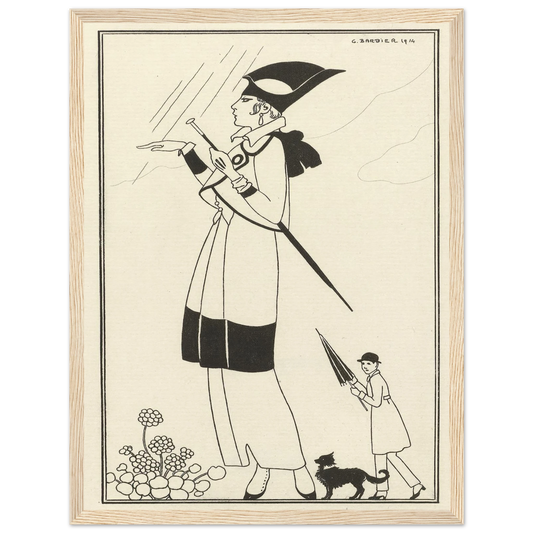 Tailleur de ratin (1914) Art Print | George Barbier - Framed Poster - 30x40 cm / 12x16″ - Black frame
