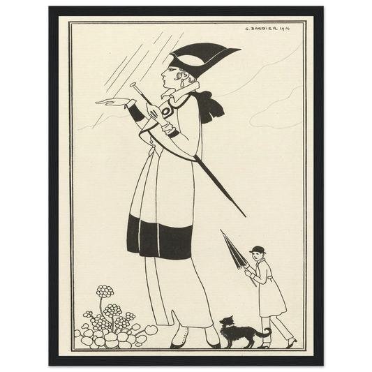 Tailleur de ratin (1914) Art Print | George Barbier - Framed Poster - 30x40 cm / 12x16″ - Black frame