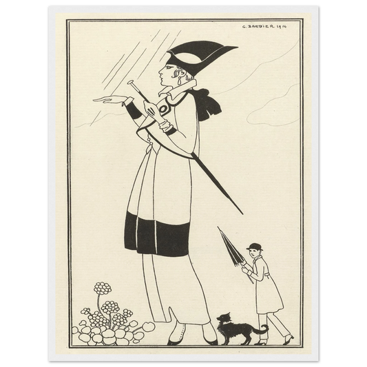 Tailleur de ratin (1914) Art Print | George Barbier - Framed Poster - 30x40 cm / 12x16″ - Black frame