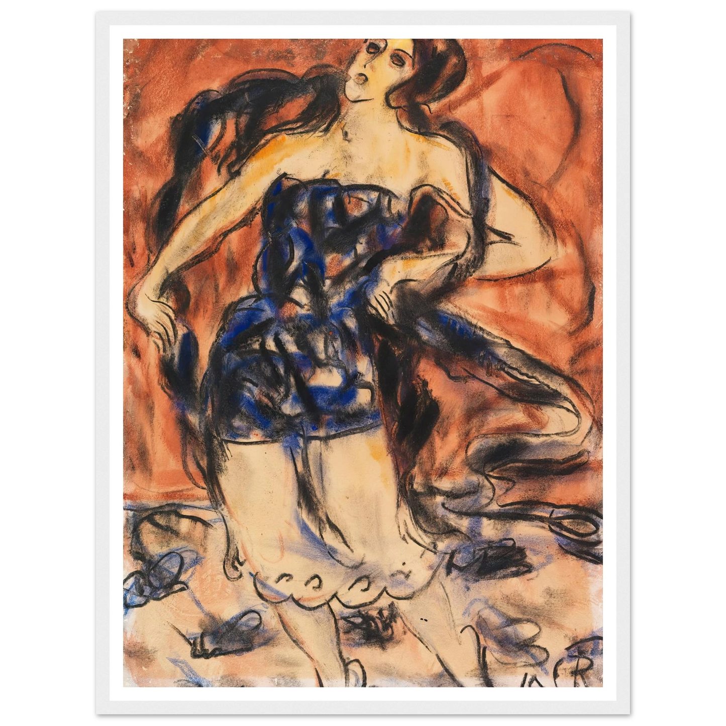 Tänzerin (1919) Art Print | Christian Rohlfs - Framed Poster - 30x40 cm / 12x16″ - Black frame