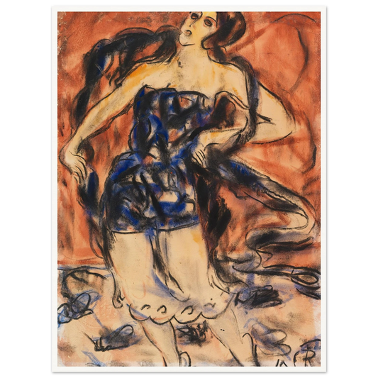 Tänzerin (1919) Art Print | Christian Rohlfs - Framed Poster - 30x40 cm / 12x16″ - Black frame