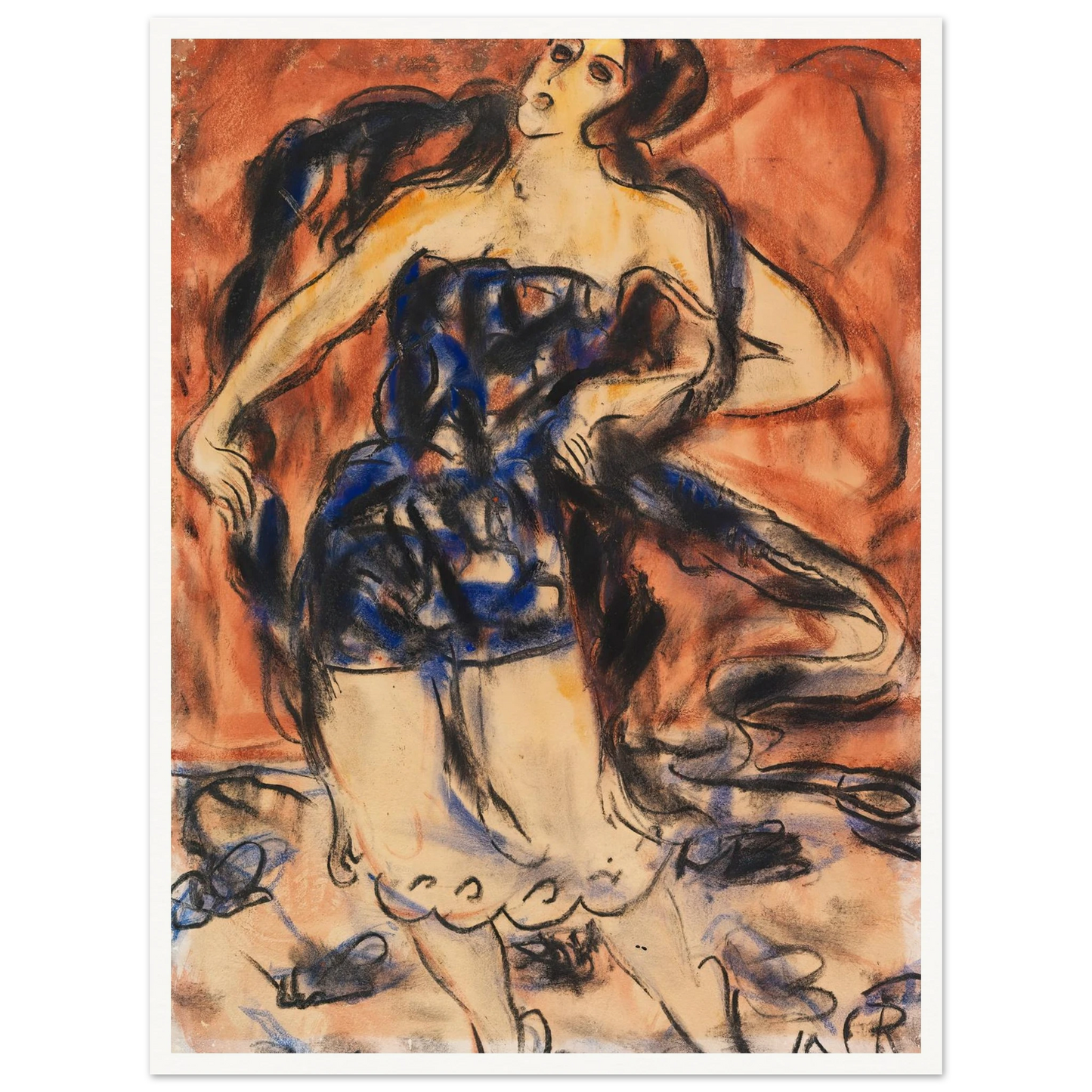 Tänzerin (1919) Art Print | Christian Rohlfs - Framed Poster - 30x40 cm / 12x16″ - Black frame