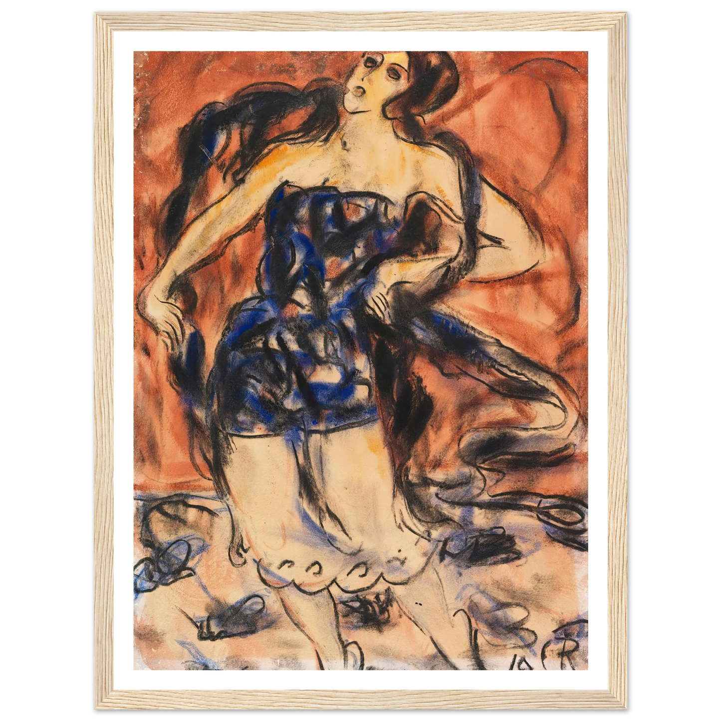 Tänzerin (1919) Art Print | Christian Rohlfs - Framed Poster - 30x40 cm / 12x16″ - Black frame