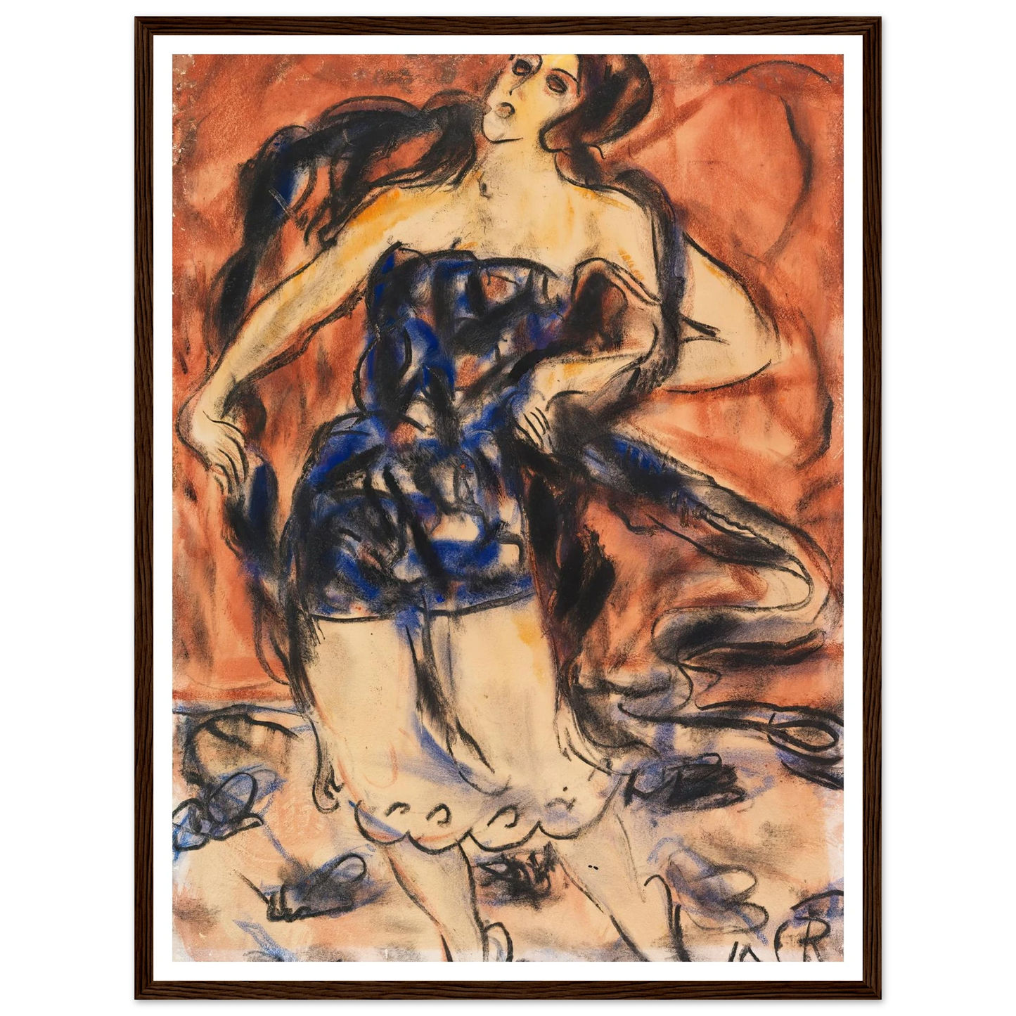Tänzerin (1919) Art Print | Christian Rohlfs - Framed Poster - 30x40 cm / 12x16″ - Black frame