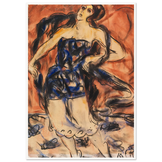 Tänzerin (1919) Art Print | Christian Rohlfs - Framed Poster - 30x40 cm / 12x16″ - Black frame