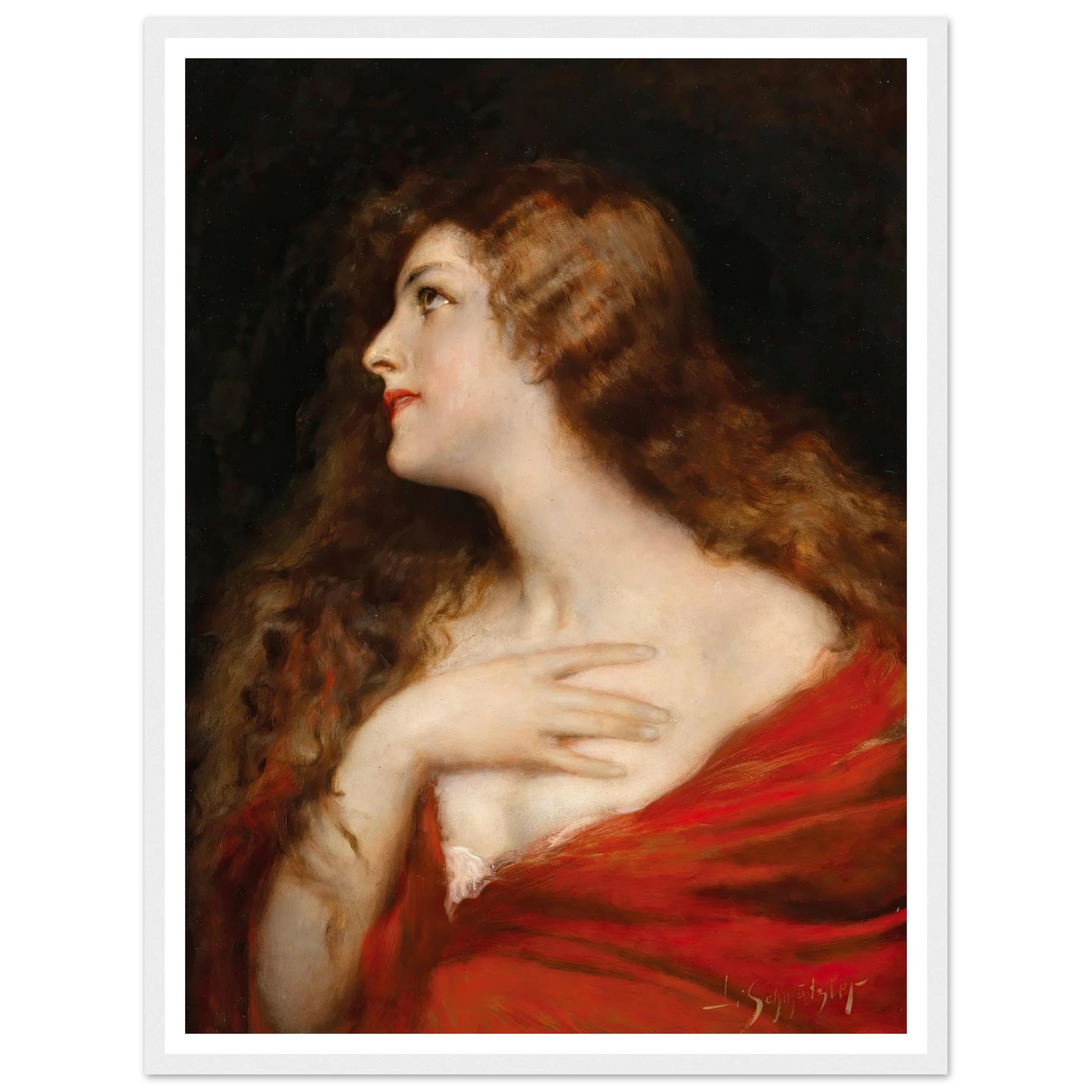 Temptation Art Print | Leopold Schmutzler - Framed Poster - 30x40 cm / 12x16″ - Black frame