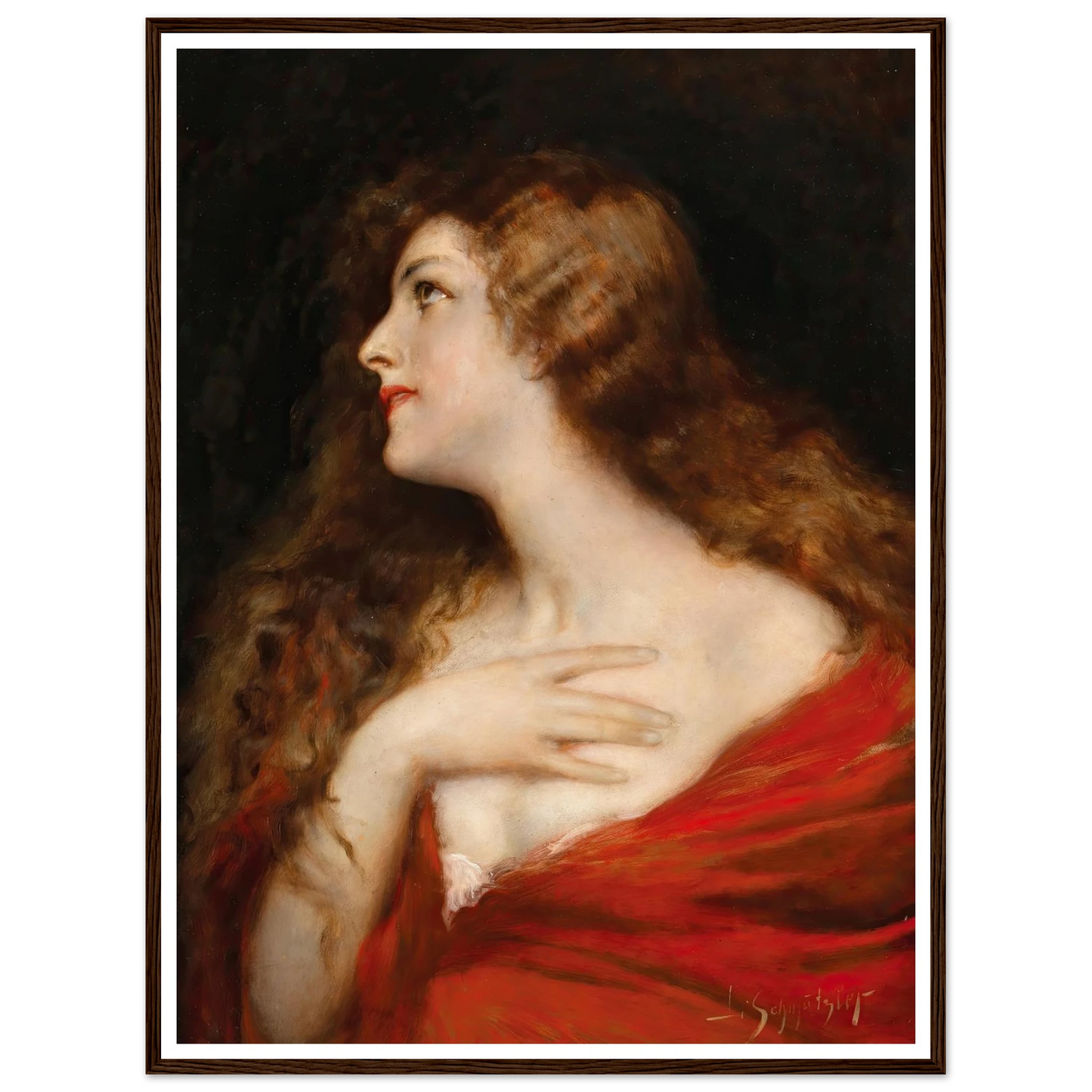 Temptation Art Print | Leopold Schmutzler - Framed Poster - 30x40 cm / 12x16″ - Black frame
