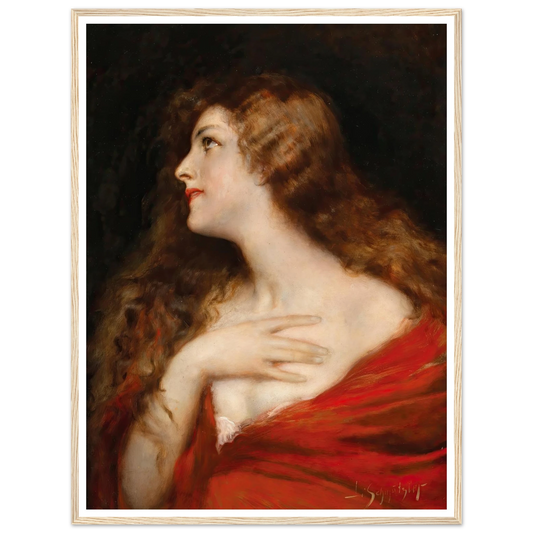 Temptation Art Print | Leopold Schmutzler - Framed Poster - 30x40 cm / 12x16″ - Black frame