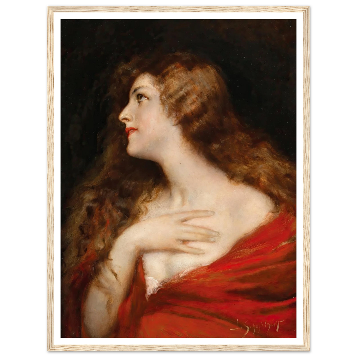 Temptation Art Print | Leopold Schmutzler - Framed Poster - 30x40 cm / 12x16″ - Black frame