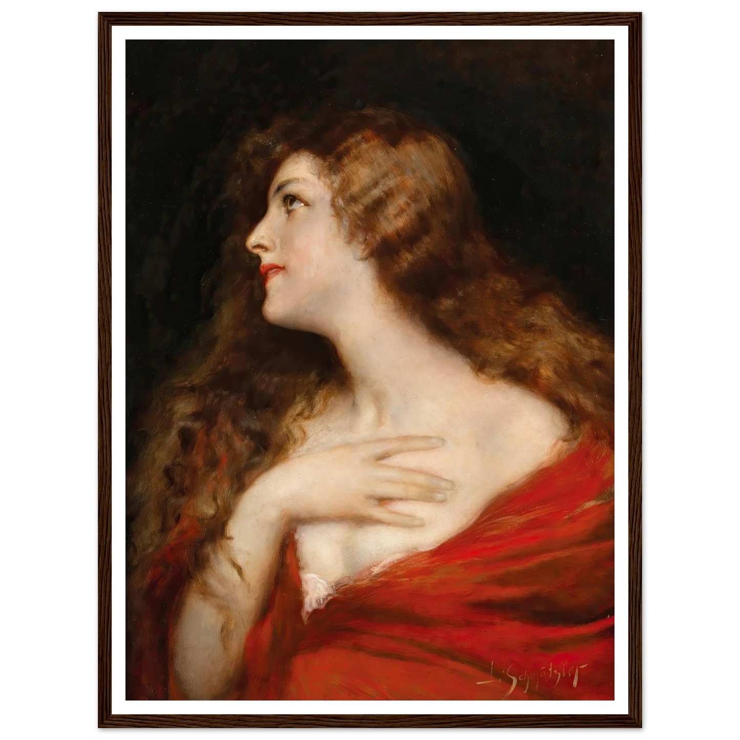 Temptation Art Print | Leopold Schmutzler - Framed Poster - 30x40 cm / 12x16″ - Black frame