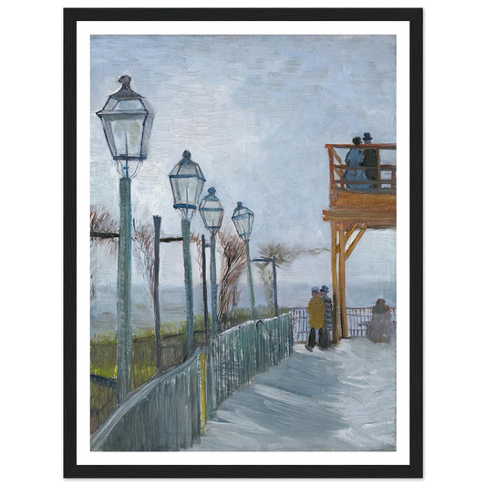 Terrace and Observation Deck at the Moulin de Blute-Fin, Montmartre (early 1887) Art Print | Vincent van Gogh - Framed Poster - 30x40 cm / 12x16″ - Black frame