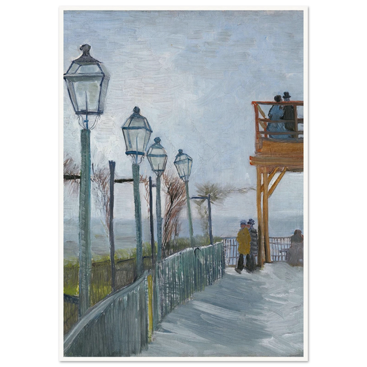 Terrace and Observation Deck at the Moulin de Blute-Fin, Montmartre (early 1887) Art Print | Vincent van Gogh - Framed Poster - 30x40 cm / 12x16″ - Black frame