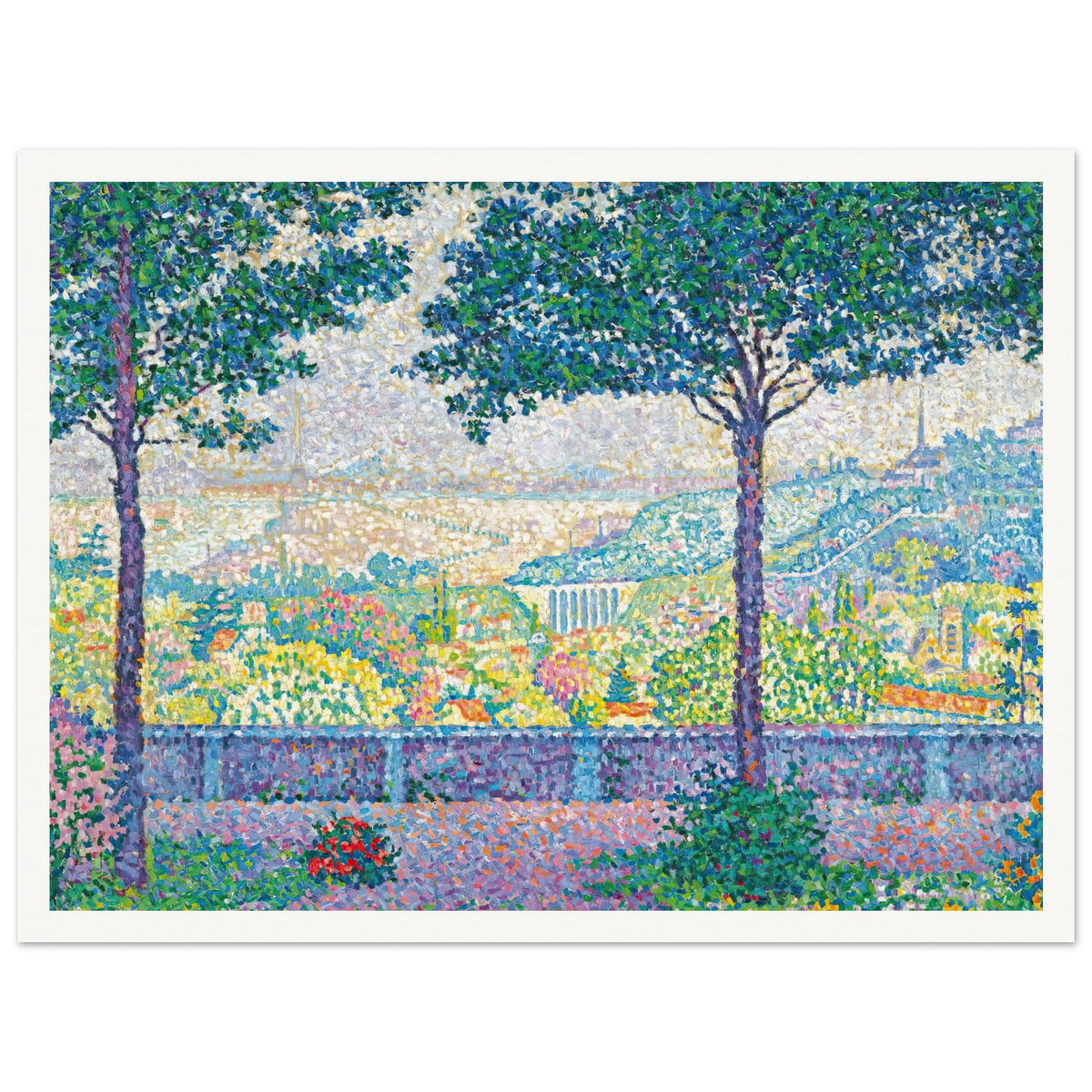 Terrasse De Meudon (1899) Art Print | Paul Signac - Framed Poster - 30x40 cm / 12x16″ - Black frame