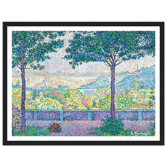 Terrasse De Meudon (1899) Art Print | Paul Signac - Framed Poster - 30x40 cm / 12x16″ - Black frame