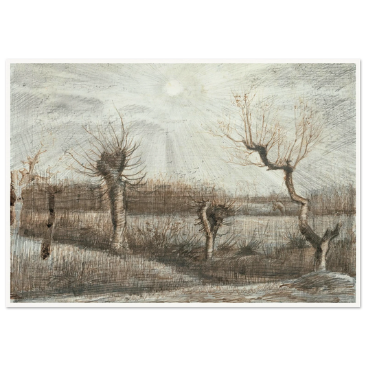 Tetards (Pollards) (1884) Art Print | Vincent van Gogh - Framed Poster - 30x40 cm / 12x16″ - Black frame