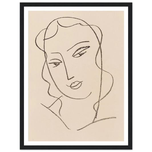Tête voilée (1950-1951) Art Print | Henri Matisse - Framed Poster - 30x40 cm / 12x16″ - Black frame