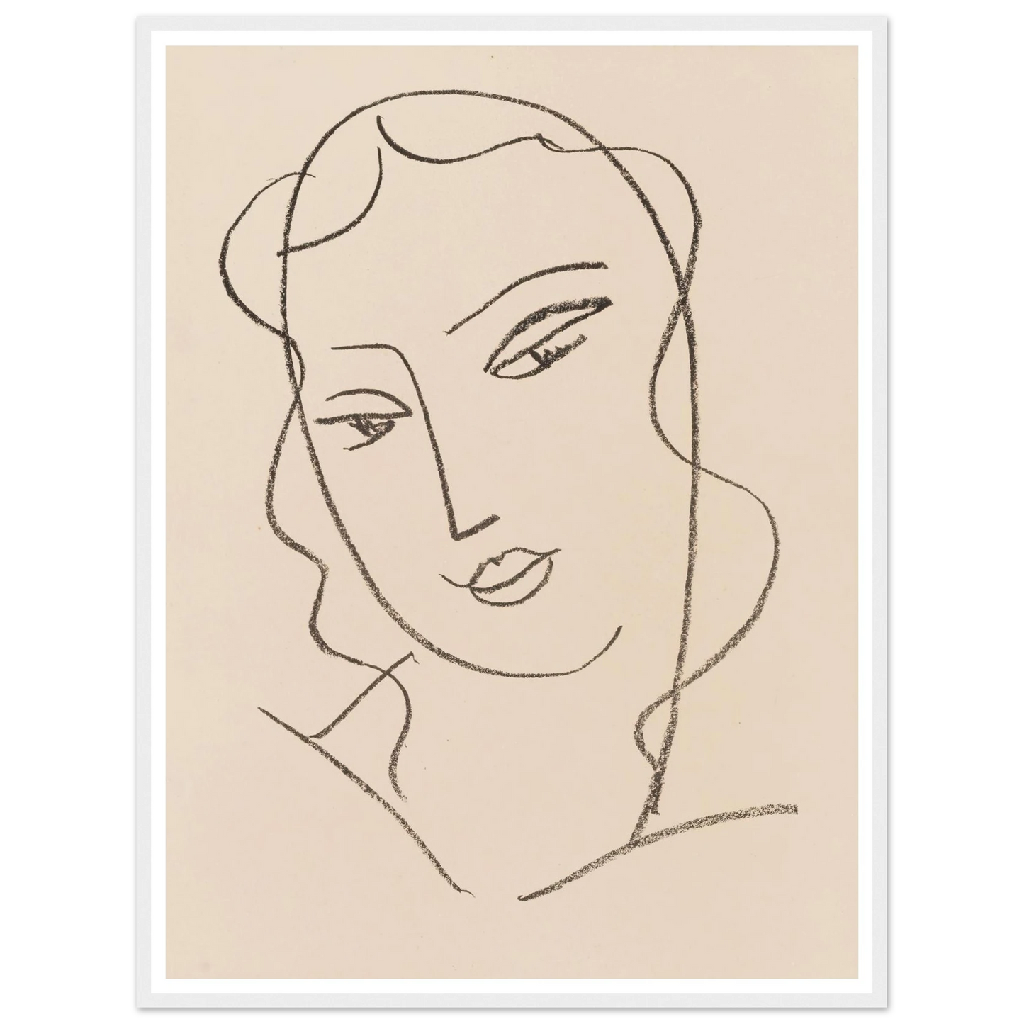 Tête voilée (1950-1951) Art Print | Henri Matisse - Framed Poster - 30x40 cm / 12x16″ - Black frame