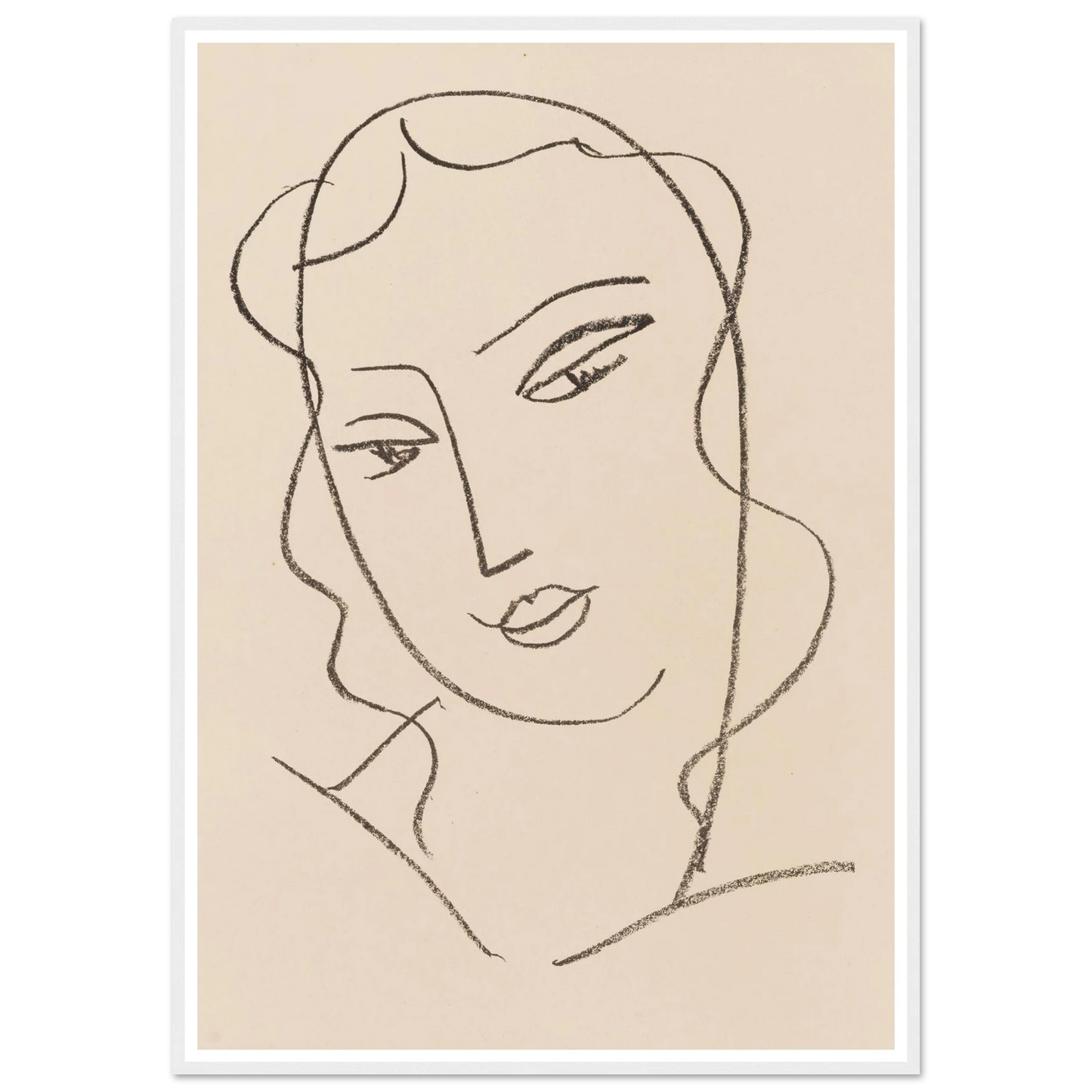 Tête voilée (1950-1951) Art Print | Henri Matisse - Framed Poster - 30x40 cm / 12x16″ - Black frame