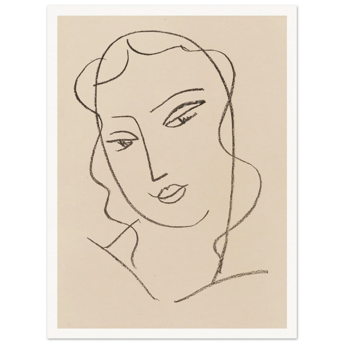 Tête voilée (1950-1951) Art Print | Henri Matisse - Framed Poster - 30x40 cm / 12x16″ - Black frame