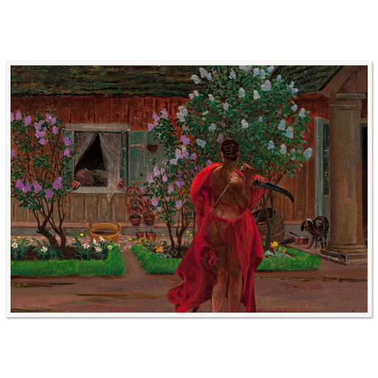 Thanatos (1898-99) Art Print | Jacek Malczewski - Framed Poster - 30x40 cm / 12x16″ - Black frame