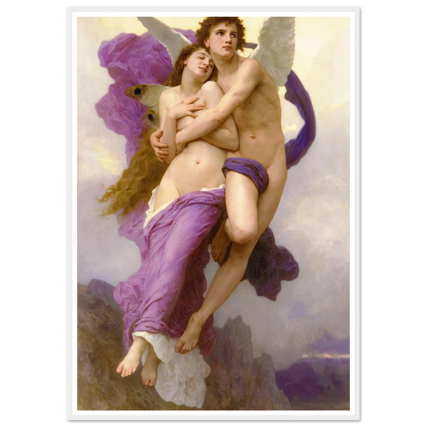 The abduction of Psyche (1895) Art Print | William Bouguereau - Framed Poster - 30x40 cm / 12x16″ - Black frame