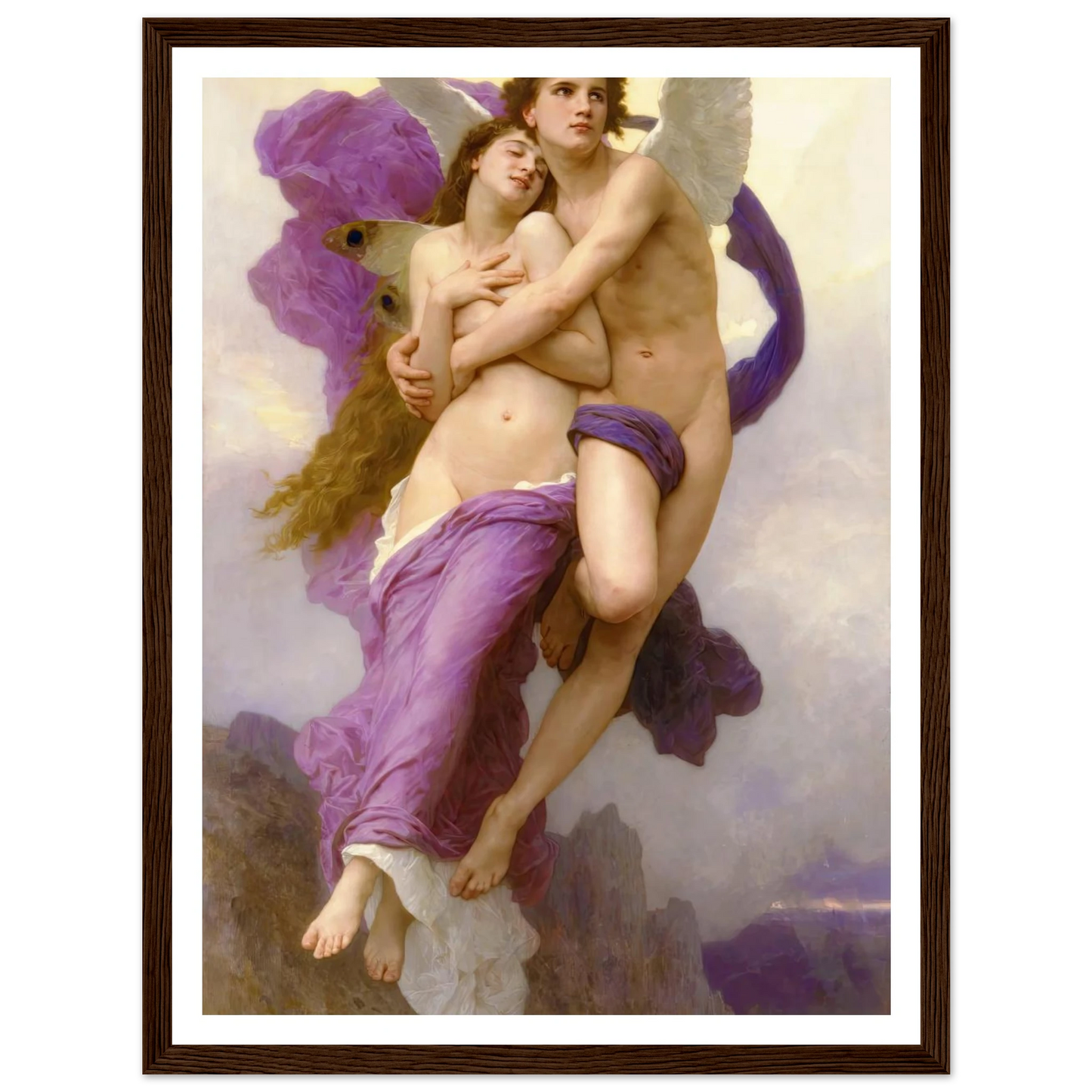 The abduction of Psyche (1895) Art Print | William Bouguereau - Framed Poster - 30x40 cm / 12x16″ - Black frame