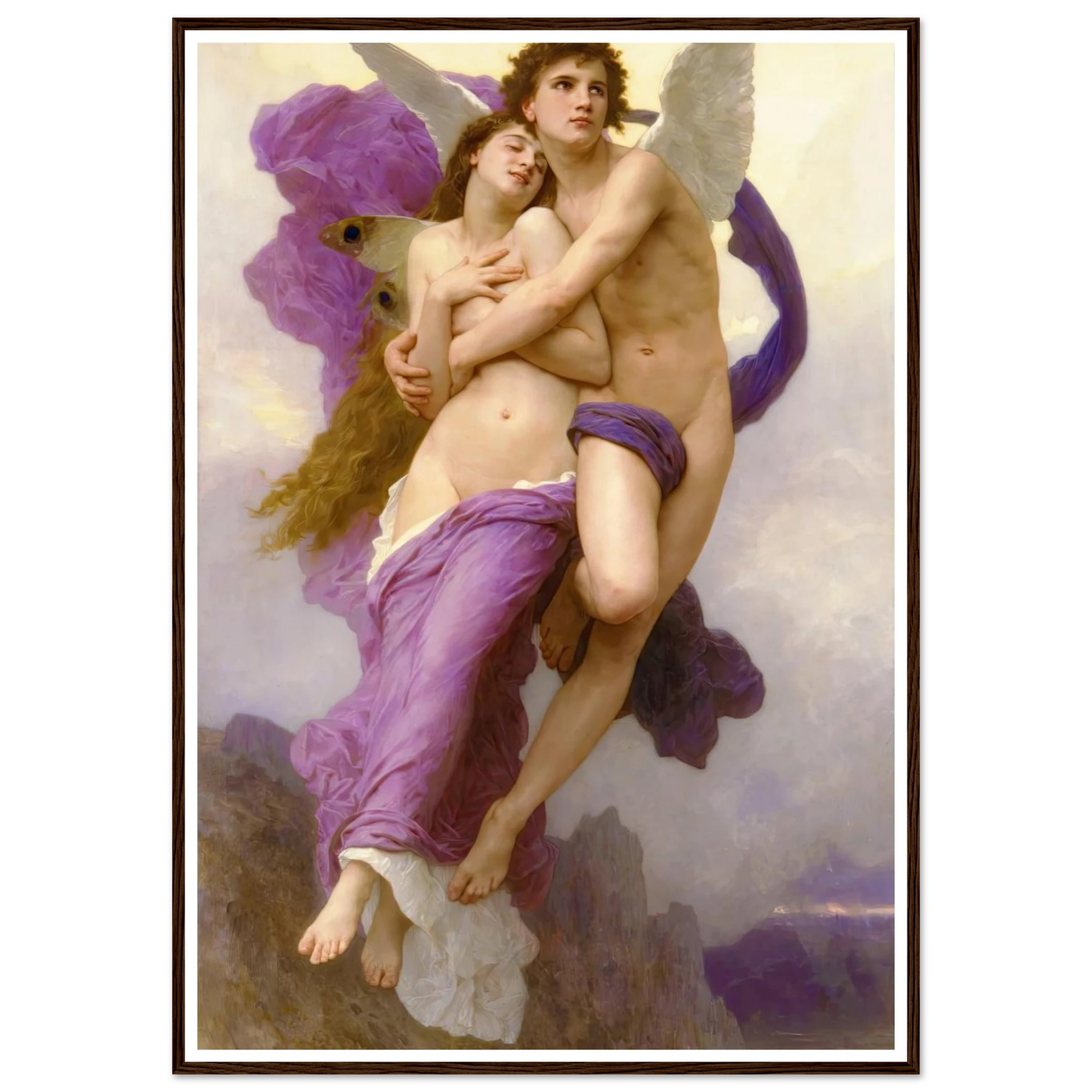 The abduction of Psyche (1895) Art Print | William Bouguereau - Framed Poster - 30x40 cm / 12x16″ - Black frame