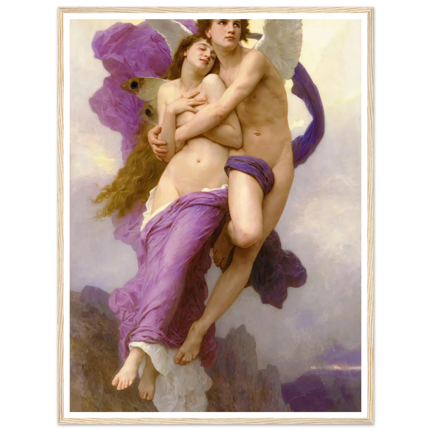 The abduction of Psyche (1895) Art Print | William Bouguereau - Framed Poster - 30x40 cm / 12x16″ - Black frame