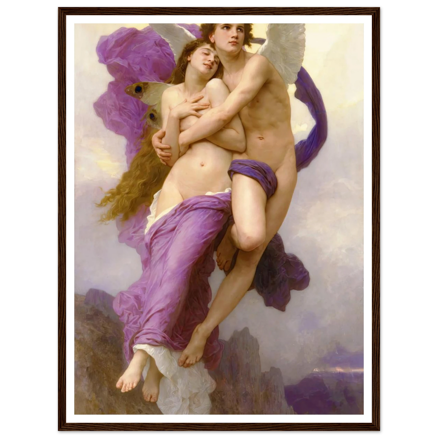 The abduction of Psyche (1895) Art Print | William Bouguereau - Framed Poster - 30x40 cm / 12x16″ - Black frame