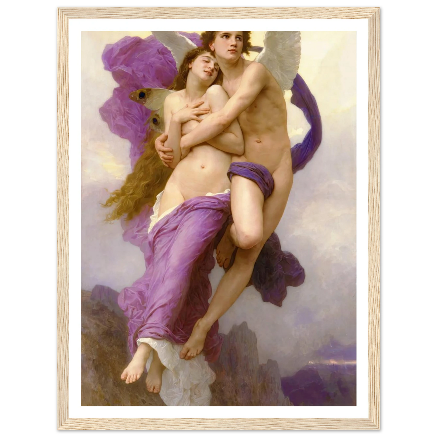 The abduction of Psyche (1895) Art Print | William Bouguereau - Framed Poster - 30x40 cm / 12x16″ - Black frame