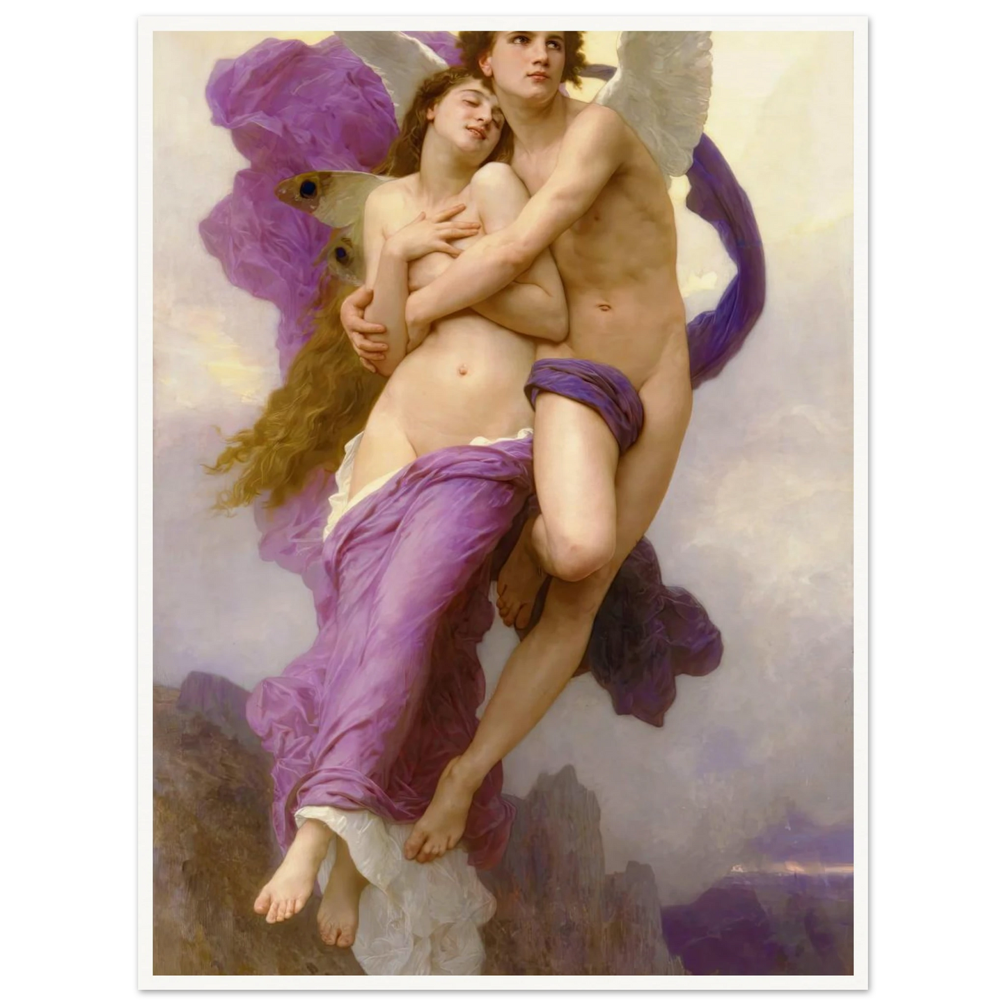 The abduction of Psyche (1895) Art Print | William Bouguereau - Framed Poster - 30x40 cm / 12x16″ - Black frame