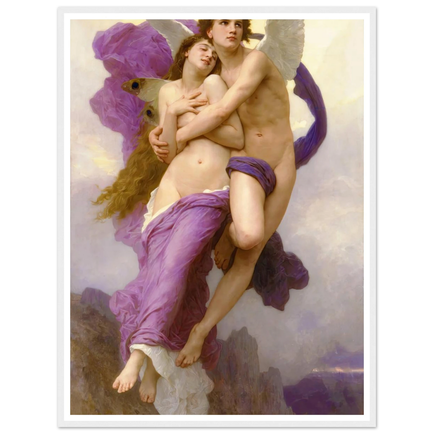 The abduction of Psyche (1895) Art Print | William Bouguereau - Framed Poster - 30x40 cm / 12x16″ - Black frame